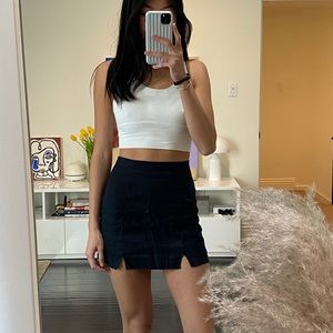 REFORMATION BLACK LINEN SKIRT